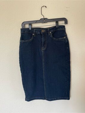 Dark Blue Denim Pencil Skirt - Lexi Jeans